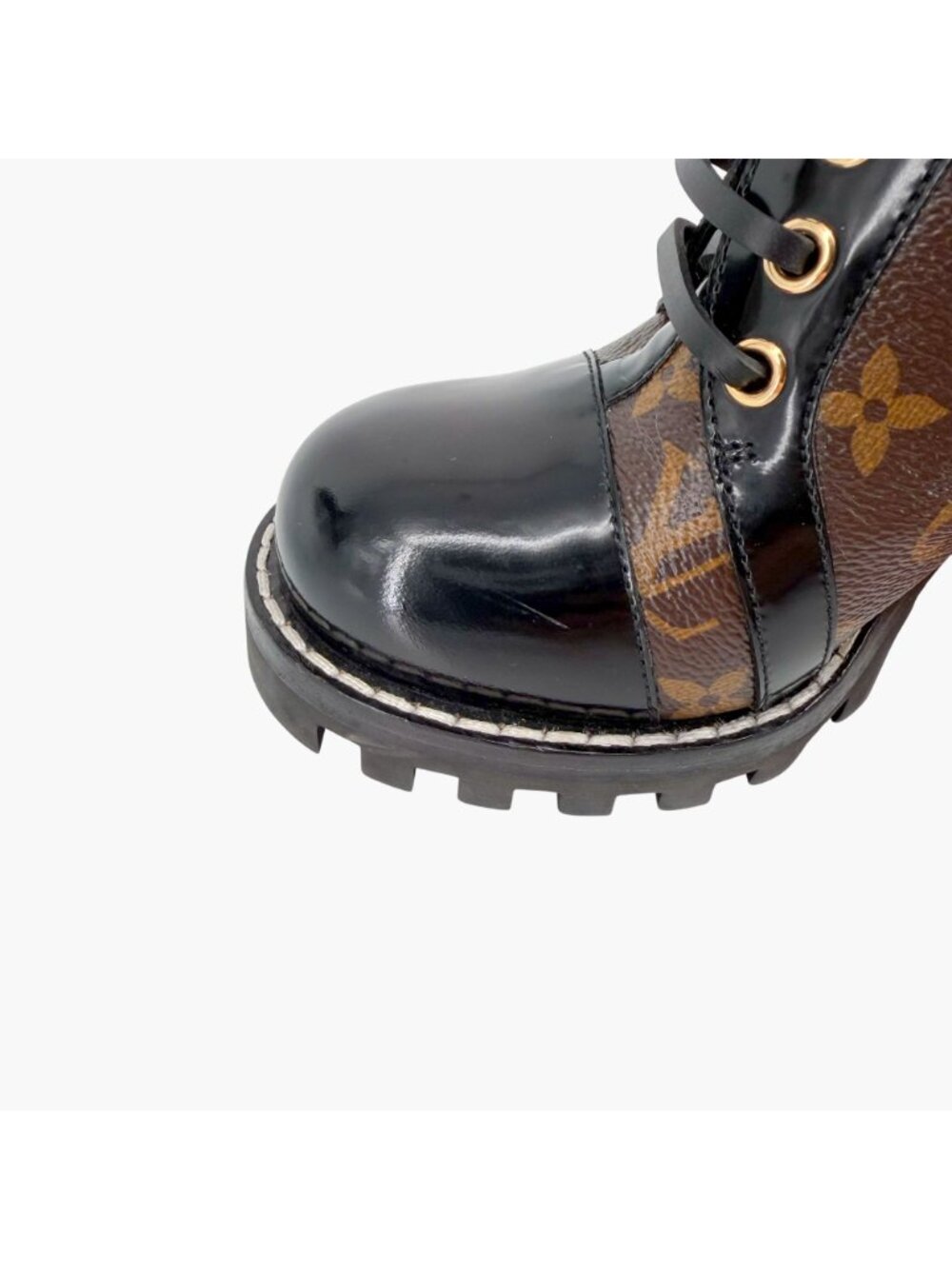 Louis Vuitton Star Trail Combat Boots LV Monogram Brown Size 38.5 US 8.5 Women's - Picture 11 of 15